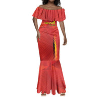 Custom Uganda Football Mermaid Dress Go Champions Cranes LT15