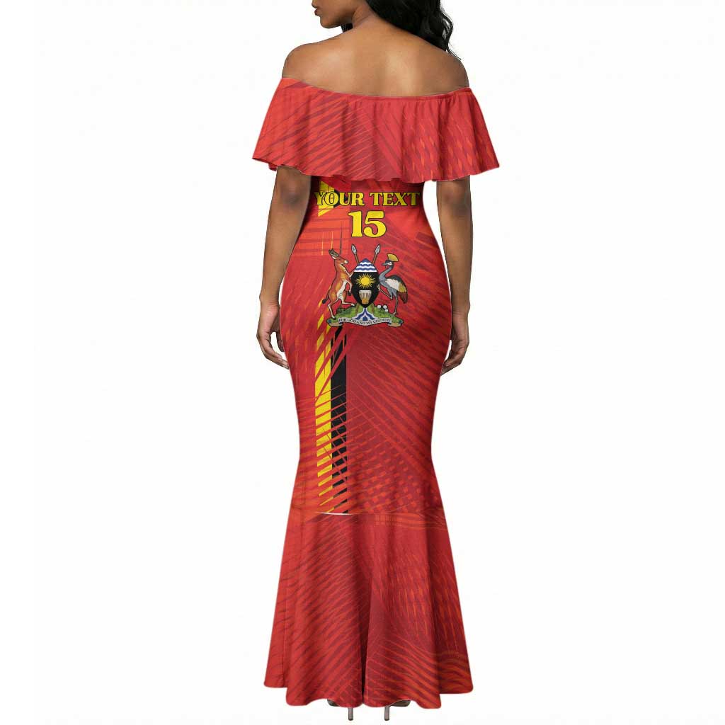 Custom Uganda Football Mermaid Dress Go Champions Cranes LT15