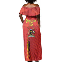 Custom Uganda Football Off Shoulder Maxi Dress Go Champions Cranes - Wonder Print Shop