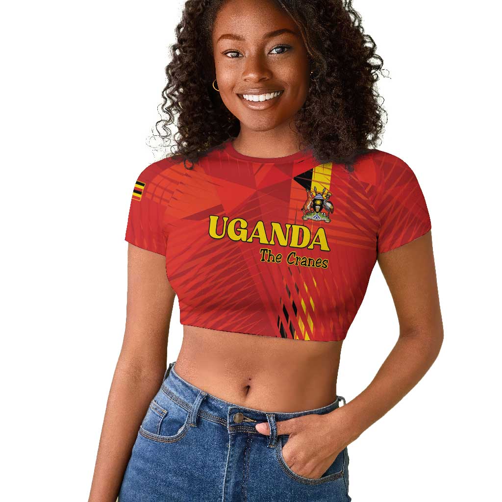 Custom Uganda Football Raglan Cropped T shirt Go Champions Cranes LT15