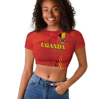 Custom Uganda Football Raglan Cropped T shirt Go Champions Cranes LT15