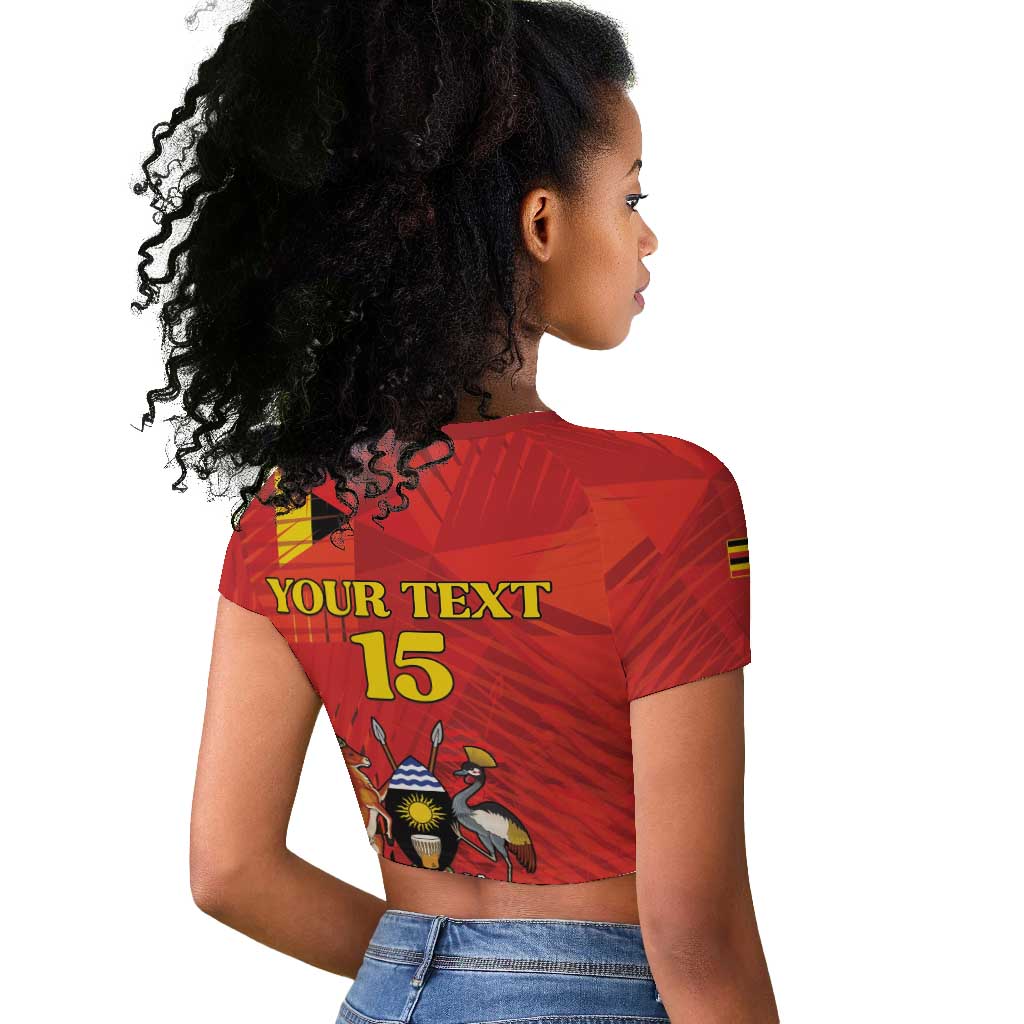 Custom Uganda Football Raglan Cropped T shirt Go Champions Cranes LT15