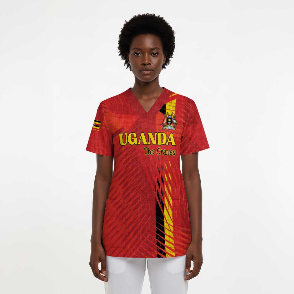 Custom Uganda Football Scrub Top Go Champions Cranes - Wonder Print Shop