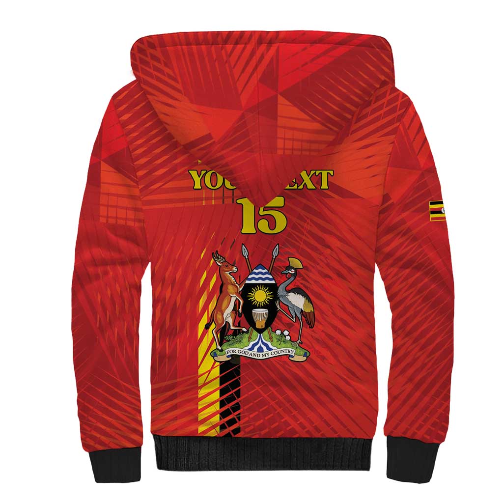 Custom Uganda Football Sherpa Hoodie Go Champions Cranes - Wonder Print Shop