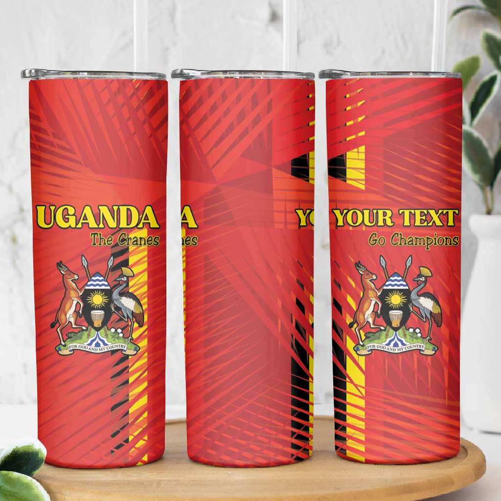 Custom Uganda Football Skinny Tumbler Go Champions Cranes - Wonder Print Shop
