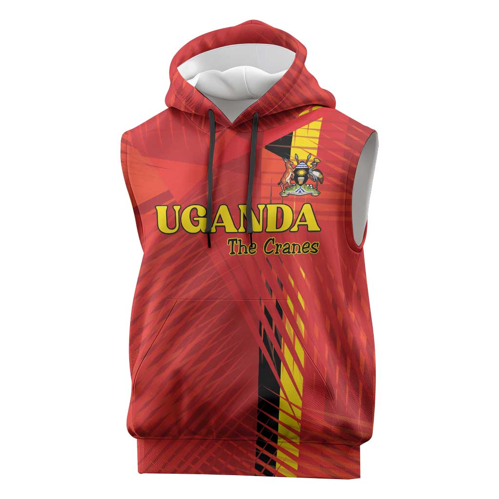 Custom Uganda Football Sleeveless Hoodie Go Champions Cranes - Wonder Print Shop