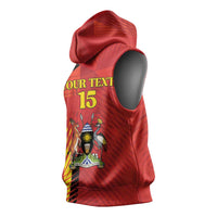 Custom Uganda Football Sleeveless Hoodie Go Champions Cranes - Wonder Print Shop