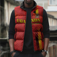 Custom Uganda Football Sleeveless Puffer Jacket Go Champions Cranes - Wonder Print Shop