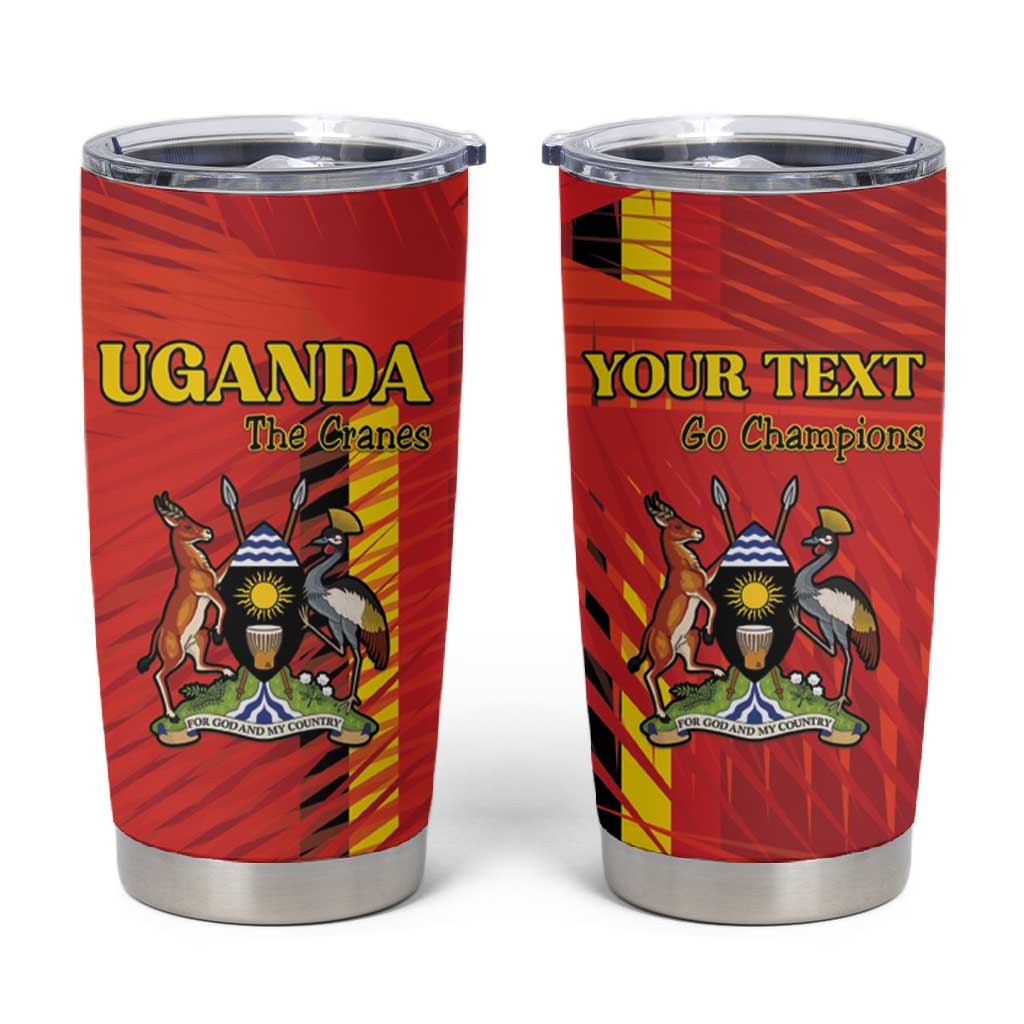 Custom Uganda Football Tumbler Cup Go Champions Cranes - Wonder Print Shop