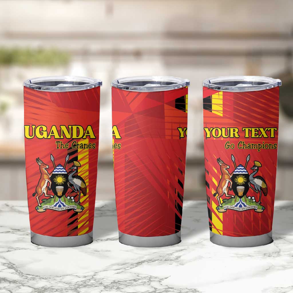 Custom Uganda Football Tumbler Cup Go Champions Cranes - Wonder Print Shop