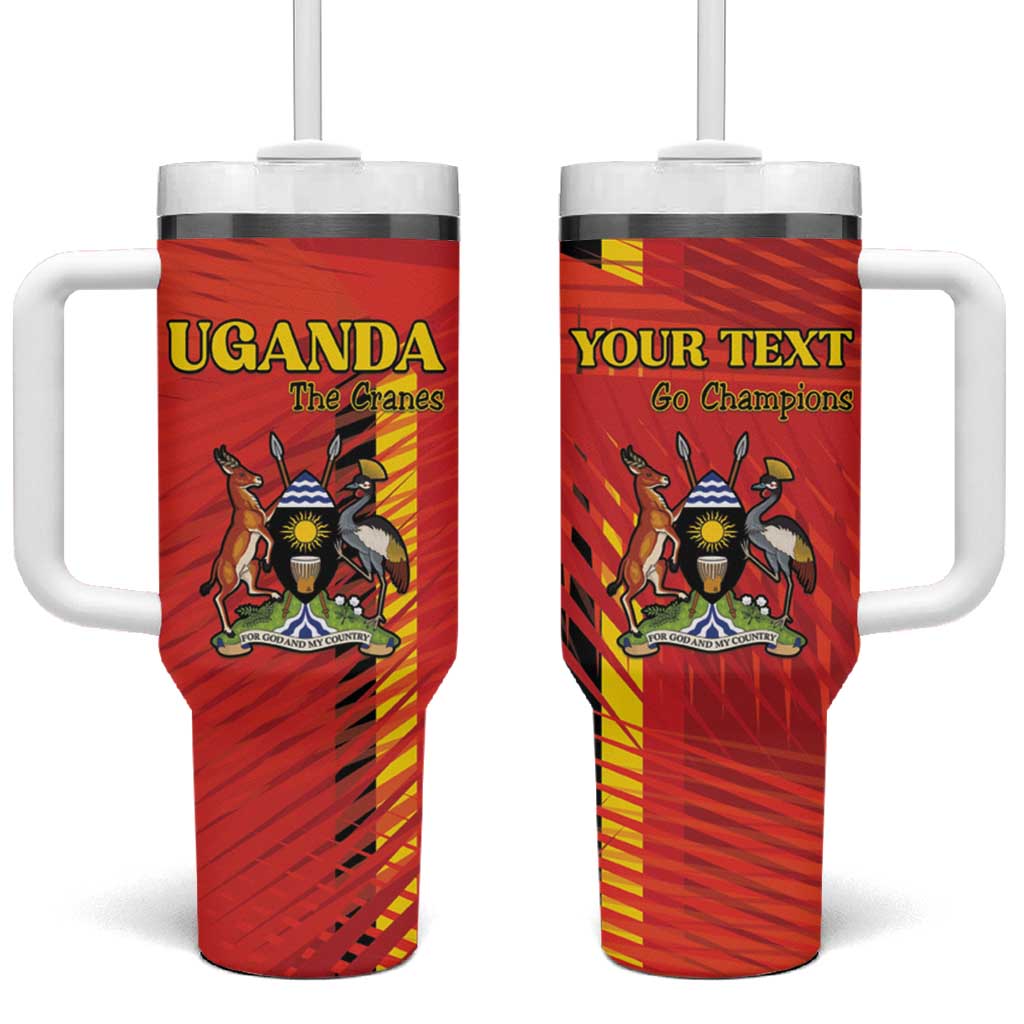 Custom Uganda Football Tumbler With Handle Go Champions Cranes - Wonder Print Shop