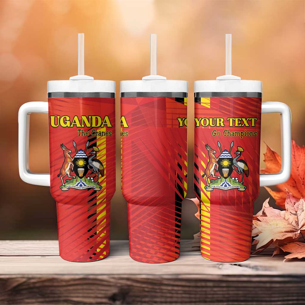 Custom Uganda Football Tumbler With Handle Go Champions Cranes - Wonder Print Shop