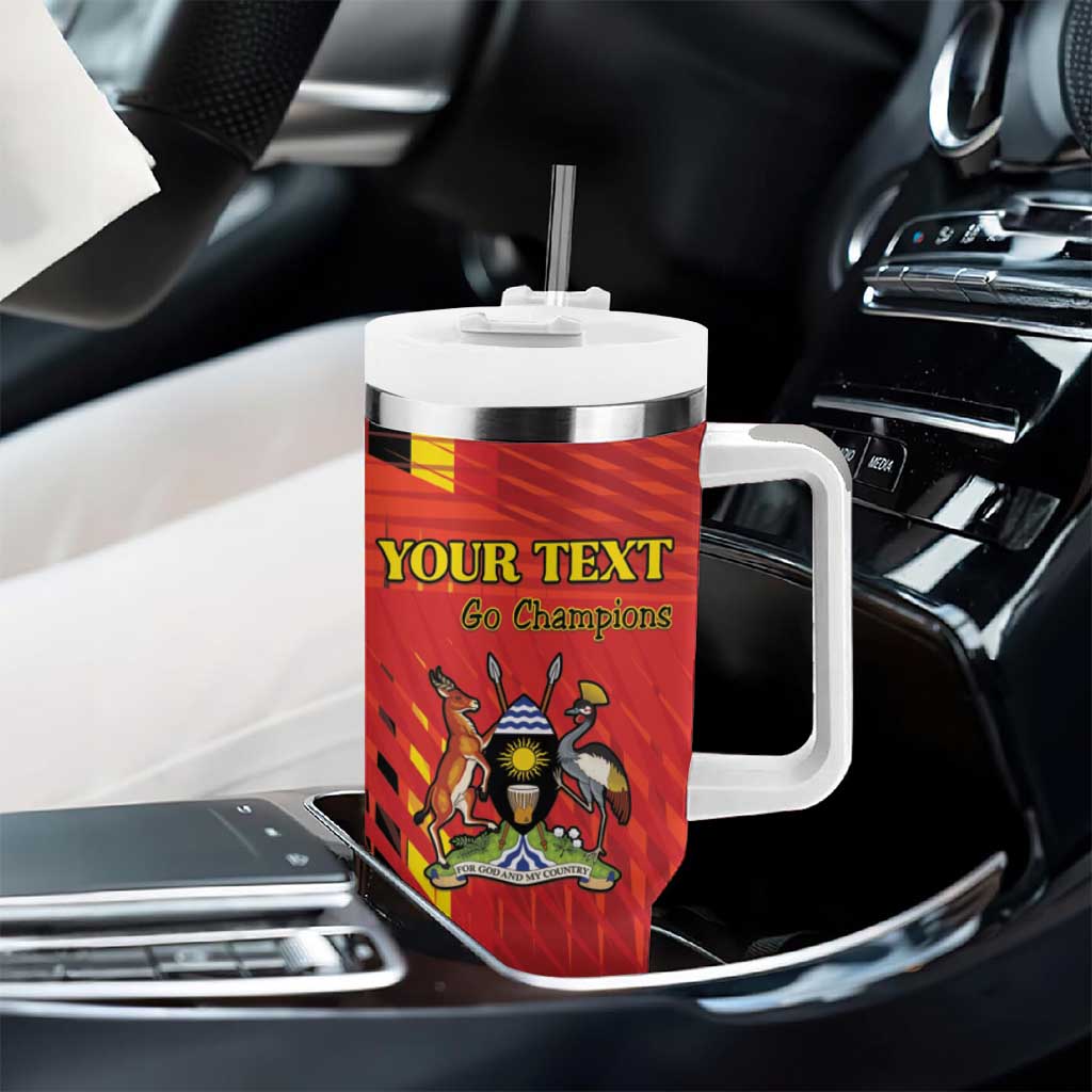 Custom Uganda Football Tumbler With Handle Go Champions Cranes - Wonder Print Shop