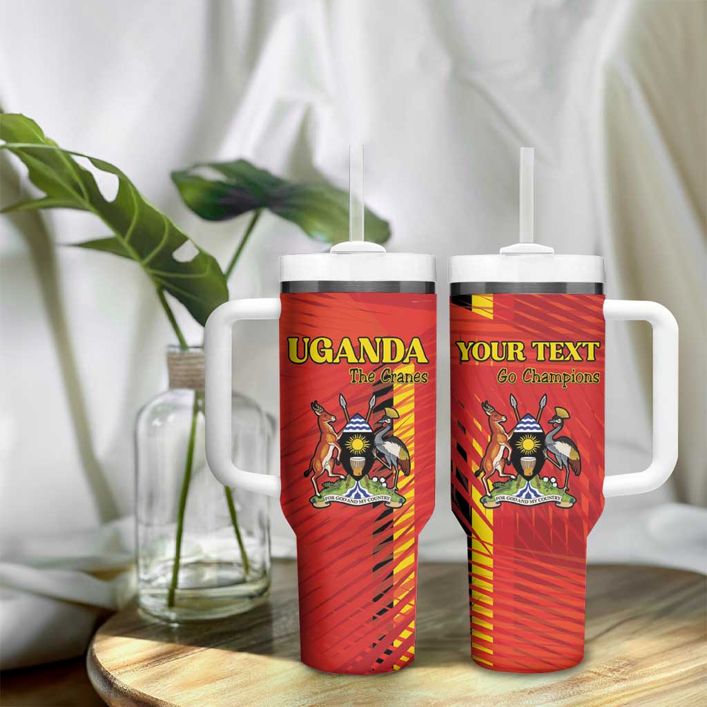Custom Uganda Football Tumbler With Handle Go Champions Cranes - Wonder Print Shop
