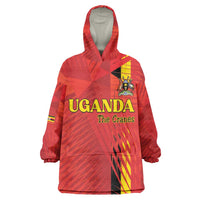 Custom Uganda Football Wearable Blanket Hoodie Go Champions Cranes - Wonder Print Shop