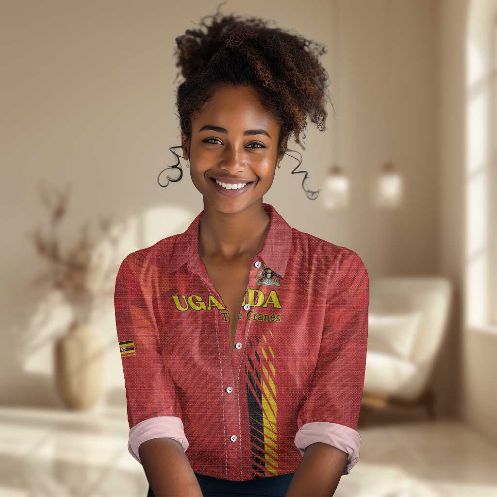 Custom Uganda Football Women Casual Shirt Go Champions Cranes - Wonder Print Shop