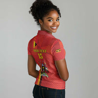 Custom Uganda Football Women Polo Shirt Go Champions Cranes LT15