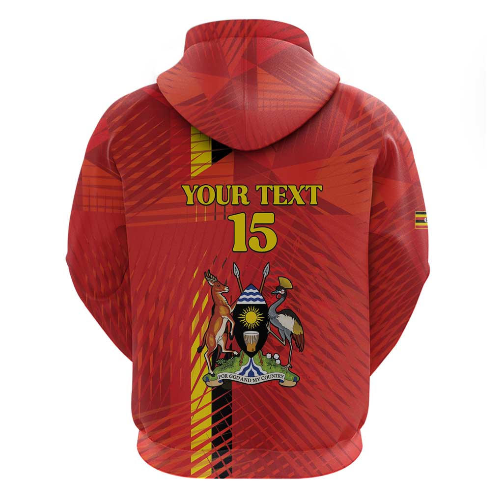 Custom Uganda Football Zip Hoodie Go Champions Cranes - Wonder Print Shop