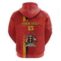 Custom Uganda Football Zip Hoodie Go Champions Cranes - Wonder Print Shop