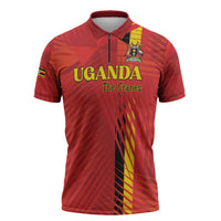 Custom Uganda Football Zipper Polo Shirt Go Champions Cranes - Wonder Print Shop