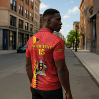 Custom Uganda Football Zipper Polo Shirt Go Champions Cranes - Wonder Print Shop