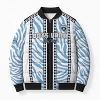 Custom Botswana Football Bomber Puffer Jacket Botswana Rising Again - Black - Wonder Print Shop