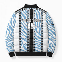 Custom Botswana Football Bomber Puffer Jacket Botswana Rising Again - Black - Wonder Print Shop