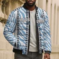 Custom Botswana Football Bomber Puffer Jacket Botswana Rising Again - Black - Wonder Print Shop