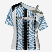 Custom Botswana Football Cross Shoulder Shirt Botswana Rising Again - Black - Wonder Print Shop