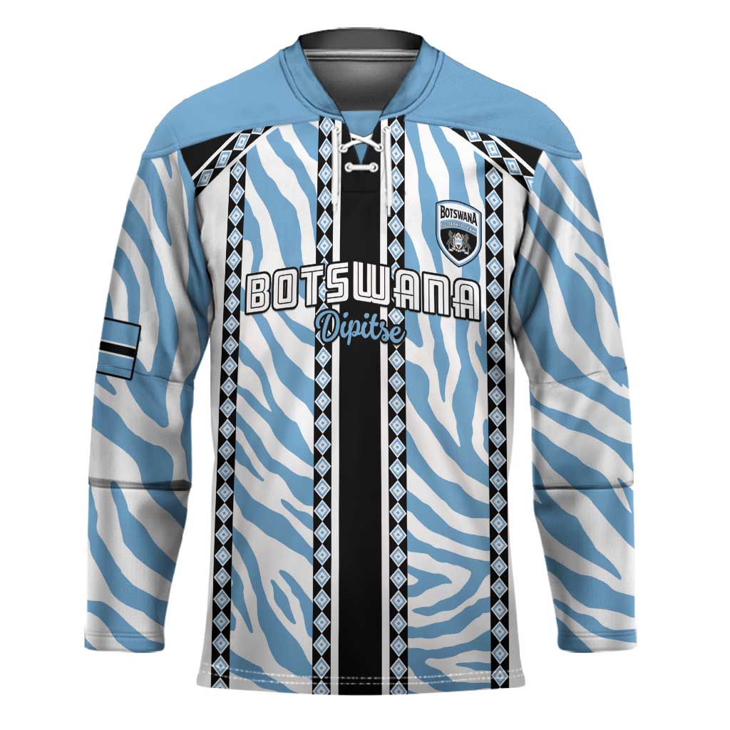 Custom Botswana Football Hockey Jersey Botswana Rising Again - Black - Wonder Print Shop