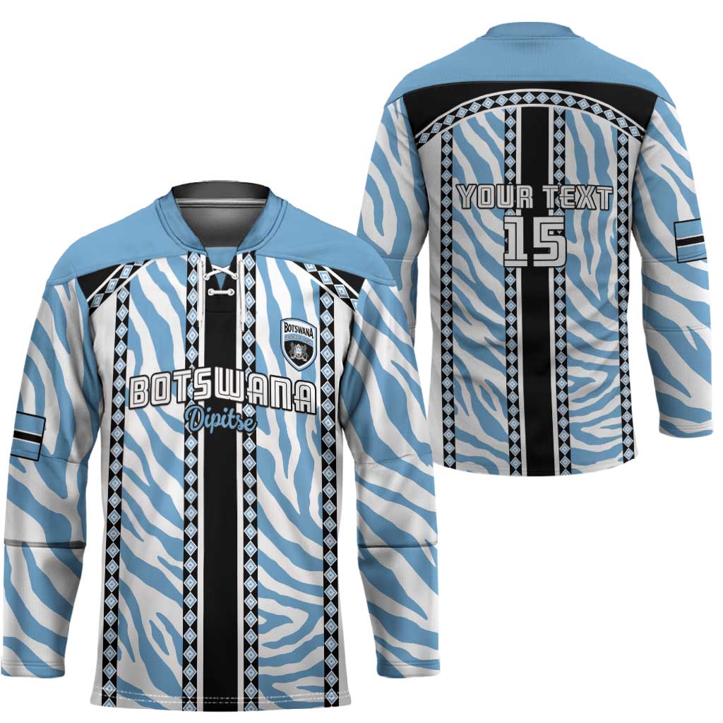 Custom Botswana Football Hockey Jersey Botswana Rising Again - Black - Wonder Print Shop