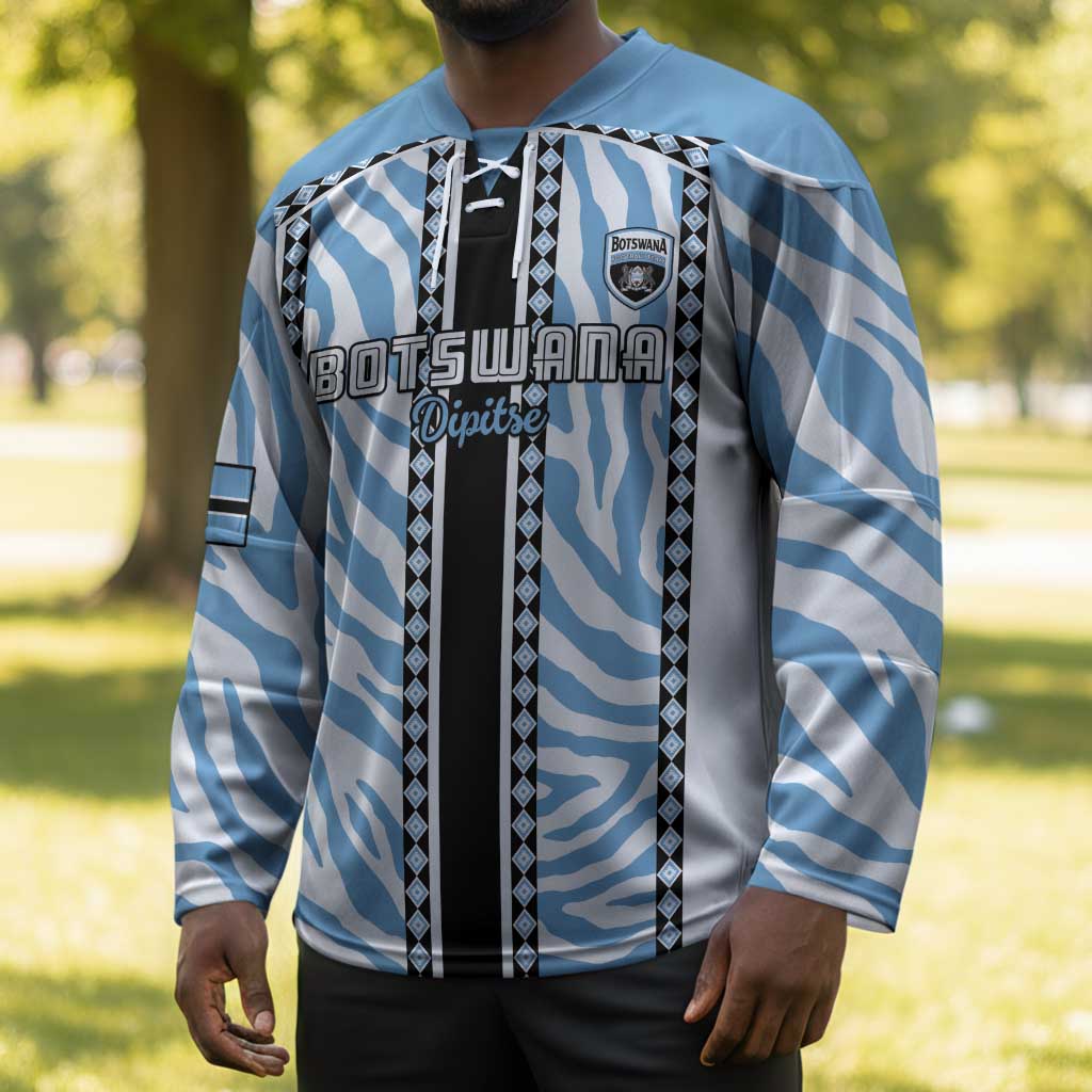Custom Botswana Football Hockey Jersey Botswana Rising Again - Black - Wonder Print Shop