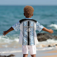 Custom Botswana Football Kid Hawaiian Shirt Botswana Rising Again - Black LT15