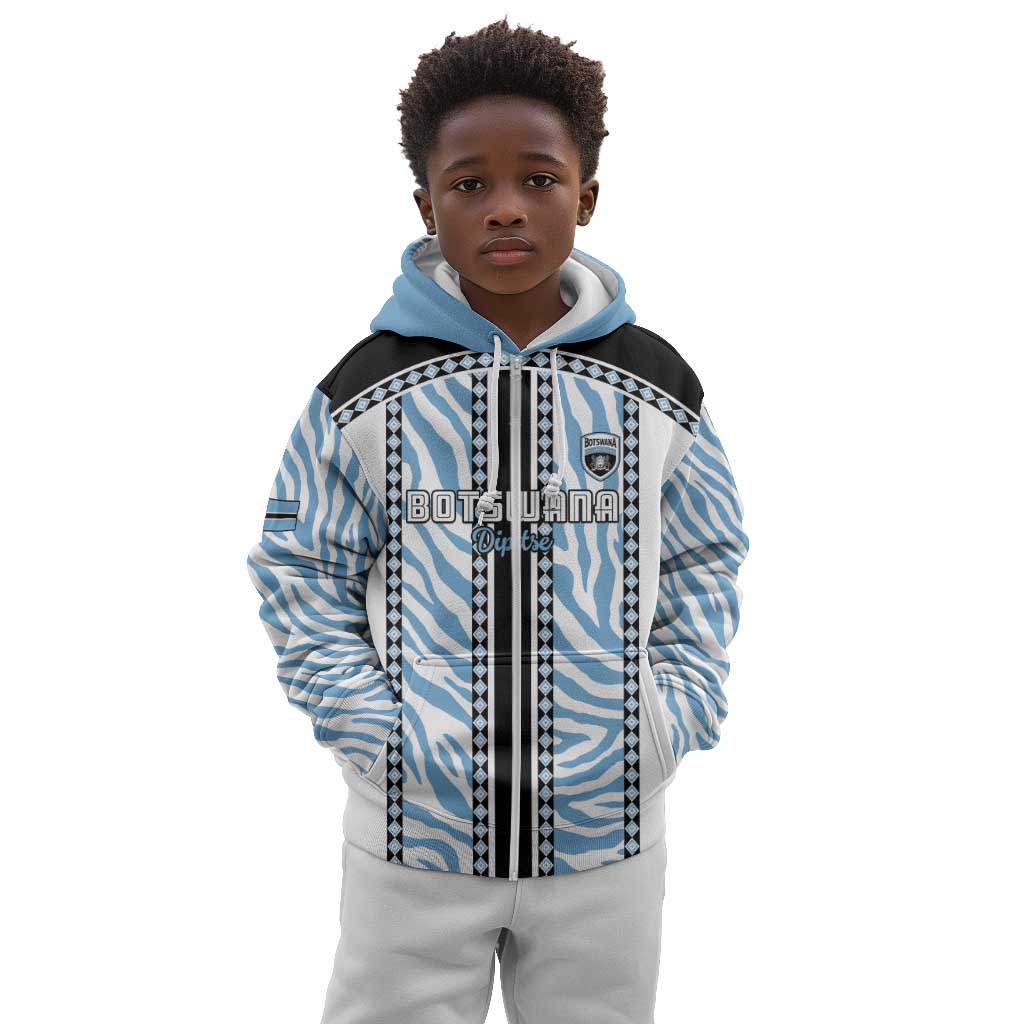 Custom Botswana Football Kid Hoodie Botswana Rising Again - Black - Wonder Print Shop