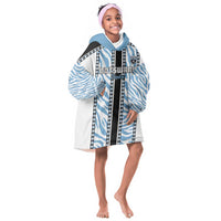 Custom Botswana Football Kid Wearable Blanket Hoodie Botswana Rising Again - Black - Wonder Print Shop