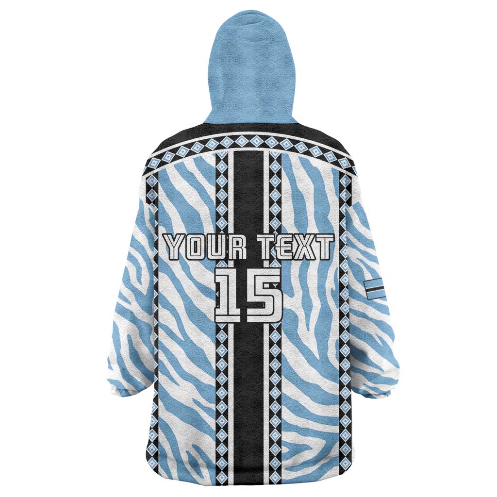 Custom Botswana Football Kid Wearable Blanket Hoodie Botswana Rising Again - Black - Wonder Print Shop