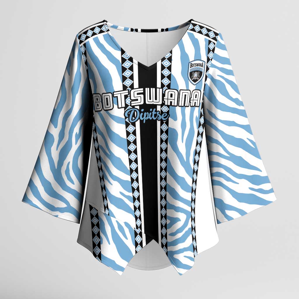Custom Botswana Football Kimono Sleeve Blouse Botswana Rising Again - Black - Wonder Print Shop