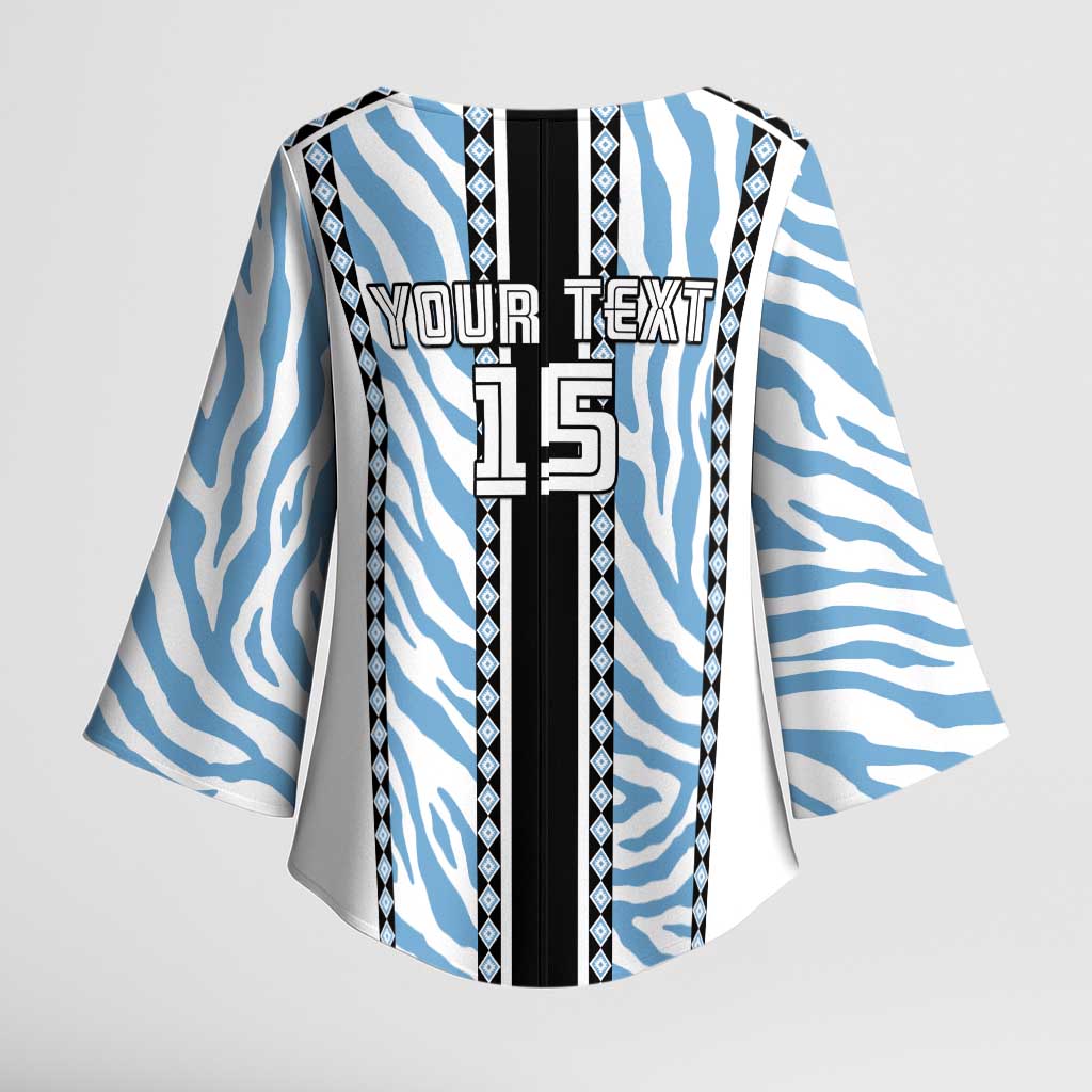 Custom Botswana Football Kimono Sleeve Blouse Botswana Rising Again - Black - Wonder Print Shop