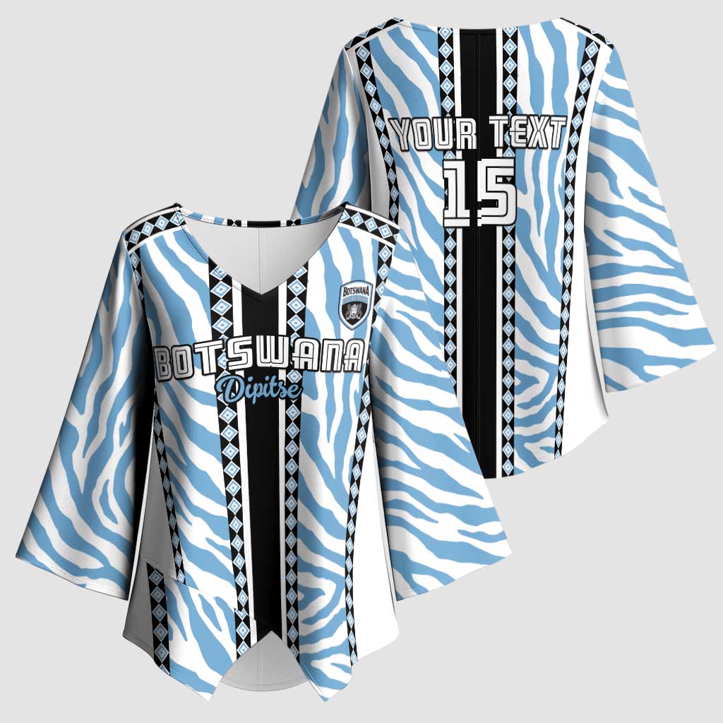 Custom Botswana Football Kimono Sleeve Blouse Botswana Rising Again - Black - Wonder Print Shop