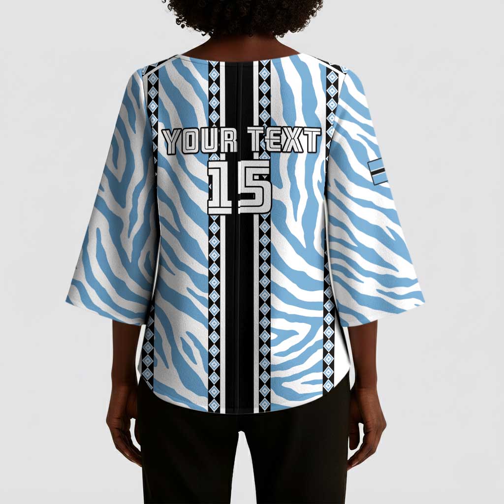 Custom Botswana Football Kimono Sleeve Blouse Botswana Rising Again - Black - Wonder Print Shop