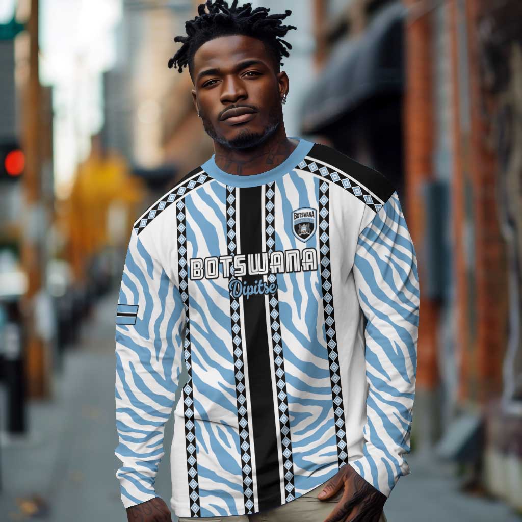 Custom Botswana Football Long Sleeve Shirt Botswana Rising Again - Black - Wonder Print Shop
