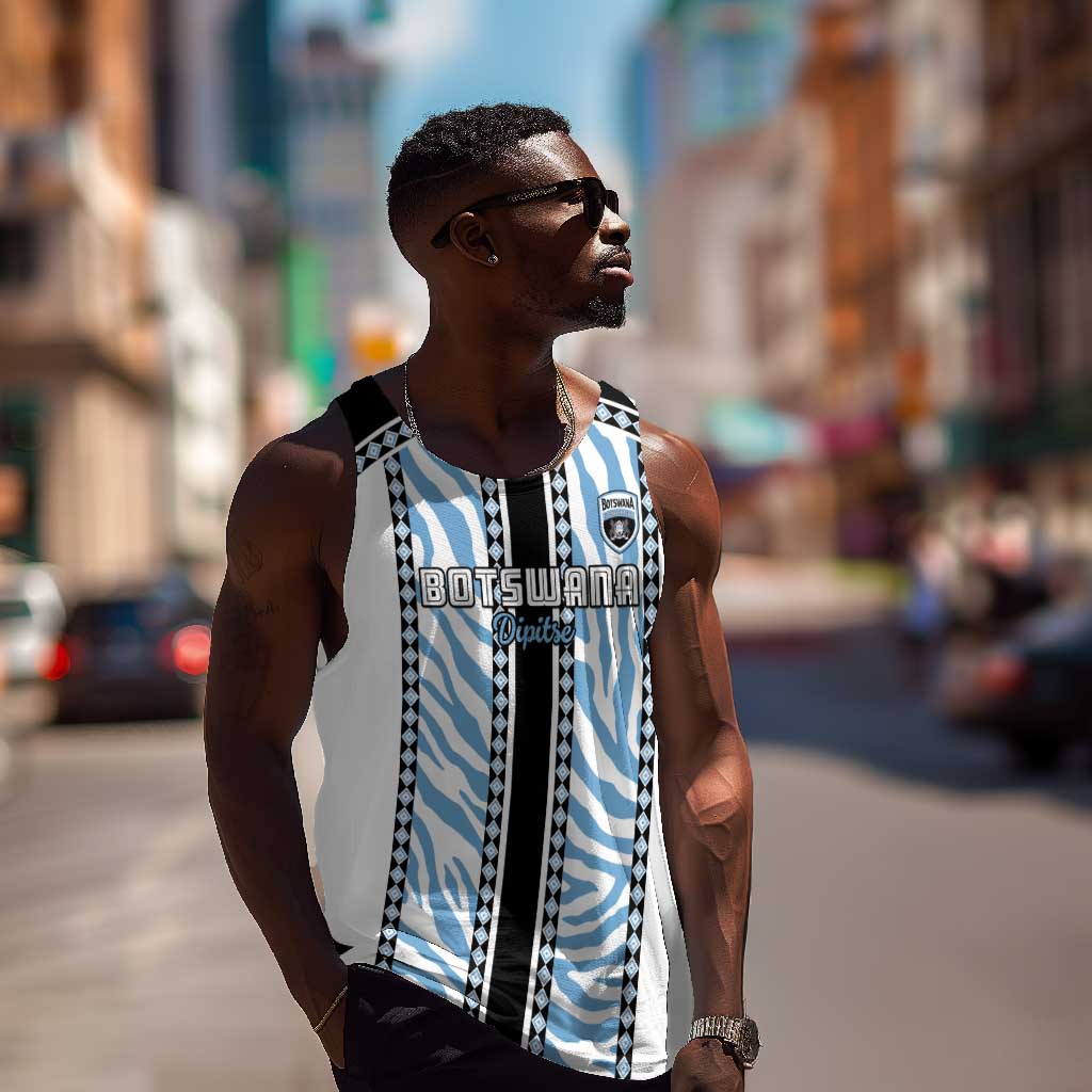 Custom Botswana Football Men Tank Top Botswana Rising Again - Black - Wonder Print Shop