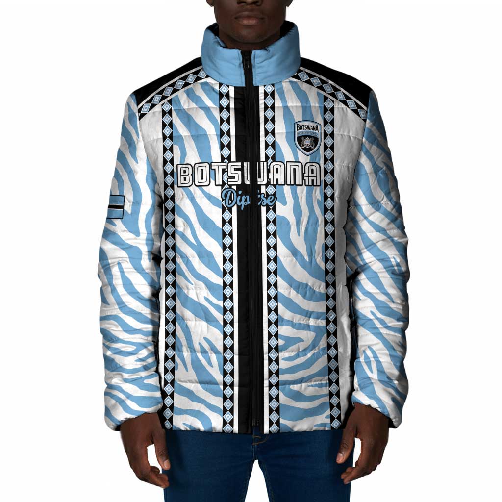 Custom Botswana Football Padded Jacket Botswana Rising Again - Black - Wonder Print Shop