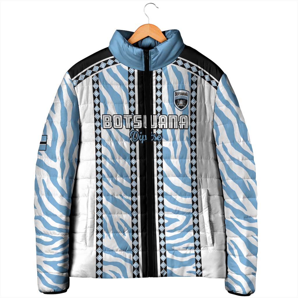 Custom Botswana Football Padded Jacket Botswana Rising Again - Black - Wonder Print Shop