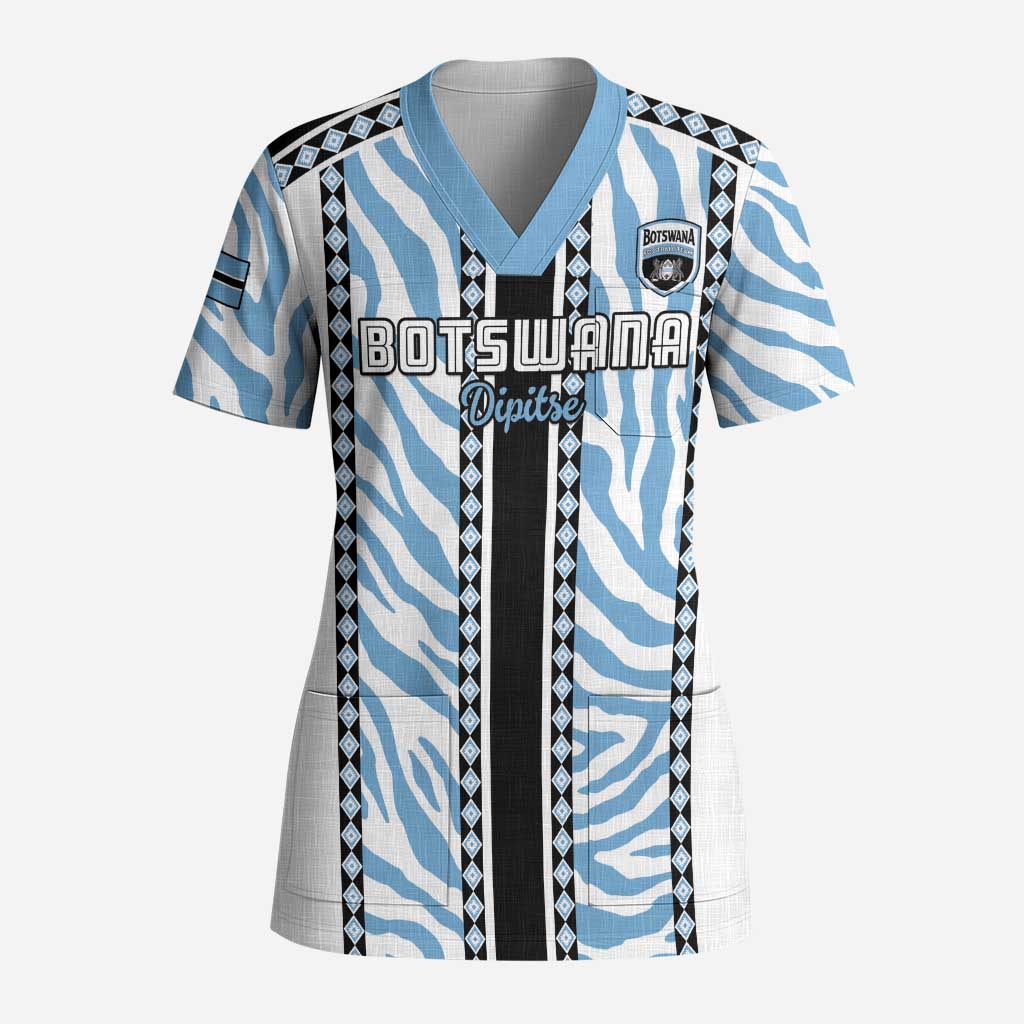Custom Botswana Football Scrub Top Botswana Rising Again - Black - Wonder Print Shop