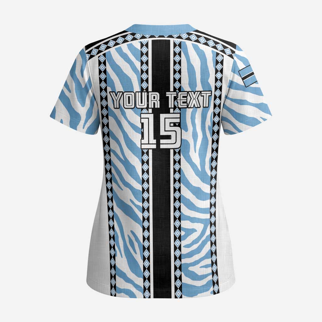 Custom Botswana Football Scrub Top Botswana Rising Again - Black - Wonder Print Shop