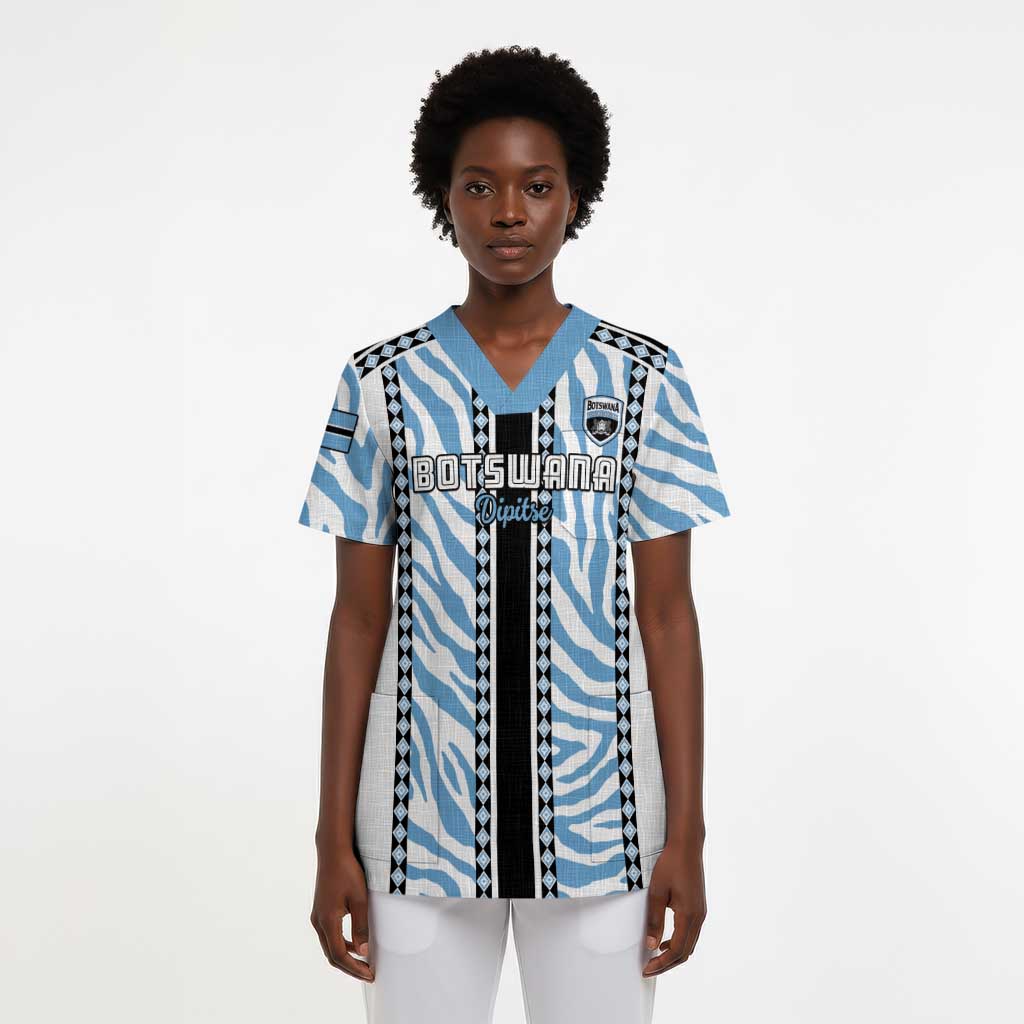 Custom Botswana Football Scrub Top Botswana Rising Again - Black - Wonder Print Shop