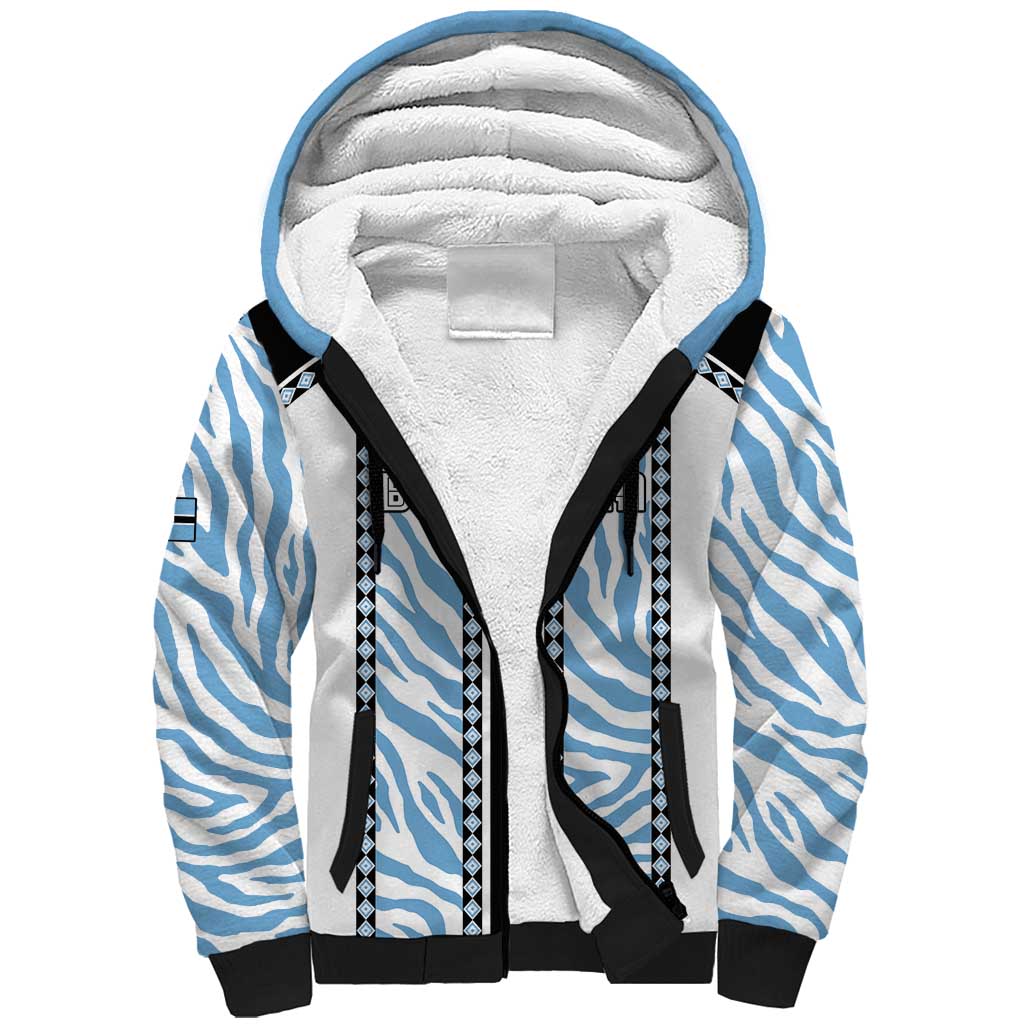 Custom Botswana Football Sherpa Hoodie Botswana Rising Again - Black - Wonder Print Shop