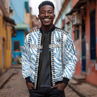 Custom Botswana Football Sleeve Zip Bomber Jacket Botswana Rising Again - Black - Wonder Print Shop
