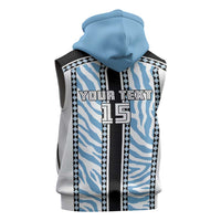 Custom Botswana Football Sleeveless Hoodie Botswana Rising Again - Black - Wonder Print Shop
